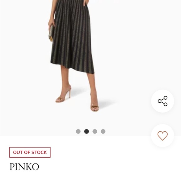 PINKO Bitter Two-tone Midi Dress in Stretch Jersey Black Gold Sparkle Metallic M - Picture 4 of 11